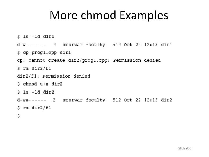 More chmod Examples Slide #36 
