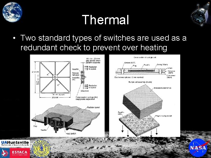 Thermal • Two standard types of switches are used as a redundant check to