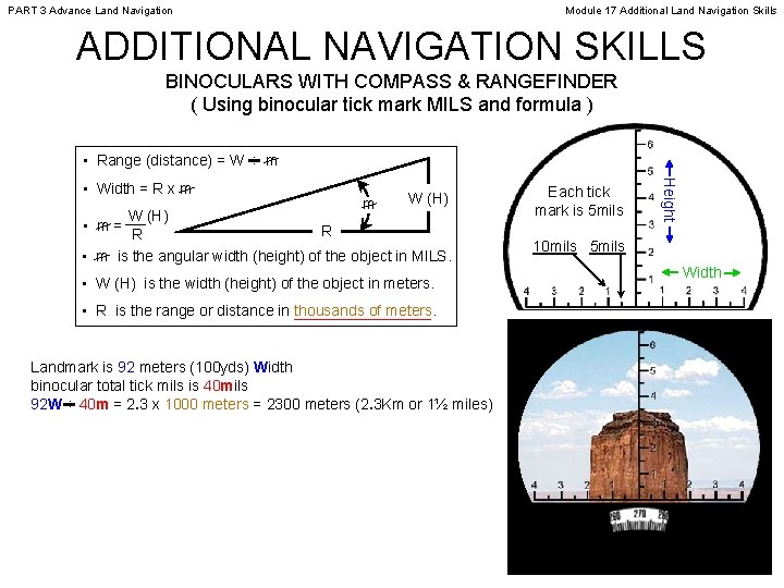 PART 3 Advance Land Navigation Module 17 Additional Land Navigation Skills ADDITIONAL NAVIGATION SKILLS