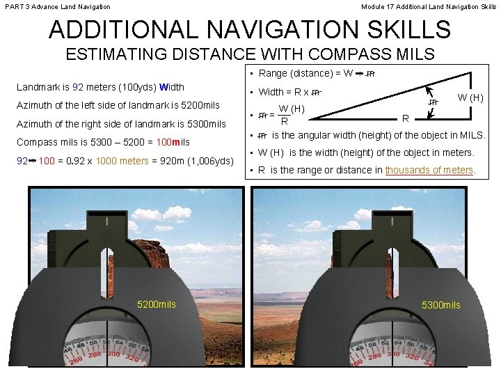 PART 3 Advance Land Navigation Module 17 Additional Land Navigation Skills ADDITIONAL NAVIGATION SKILLS