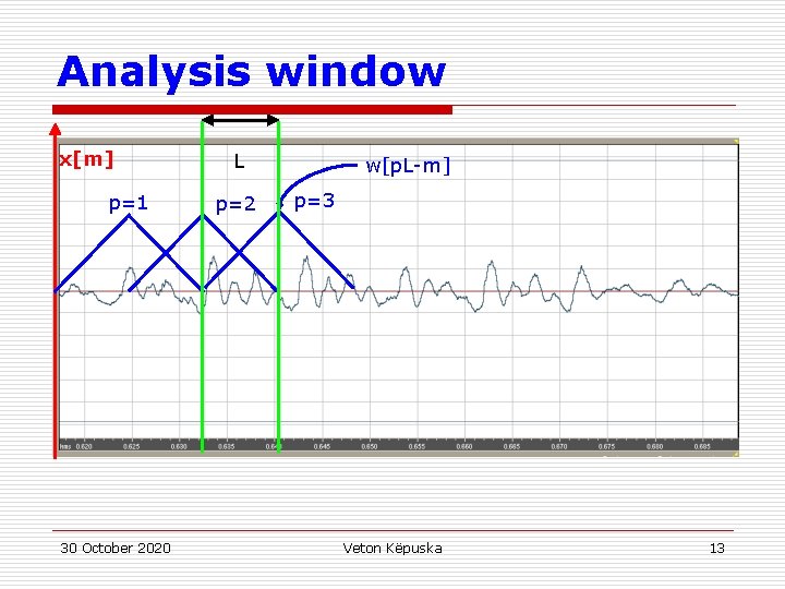 Analysis window x[m] p=1 30 October 2020 L p=2 w[p. L-m] p=3 Veton Këpuska