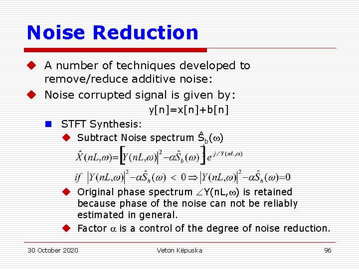 Speech Processing Shorttime Fourier Transform Analysis And Synthesis