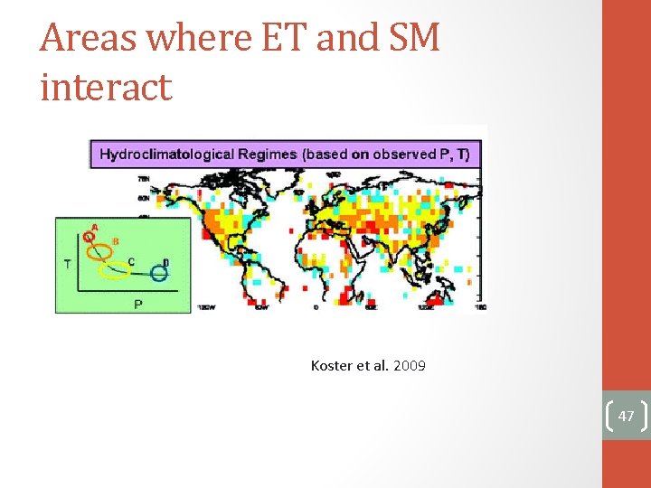 Areas where ET and SM interact Koster et al. 2009 47 