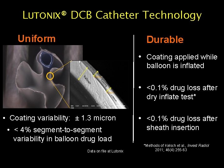 LUTONIX® DCB Catheter Technology Uniform Durable • Coating applied while balloon is inflated •