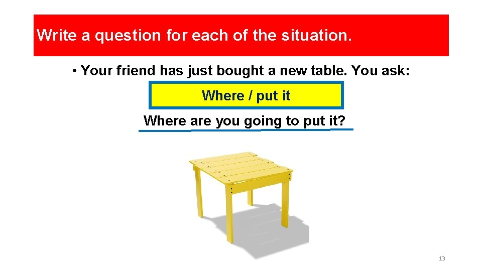 Write a question for each of the situation. • Your friend has just bought Write a question for each of the situation. • Your friend has just bought