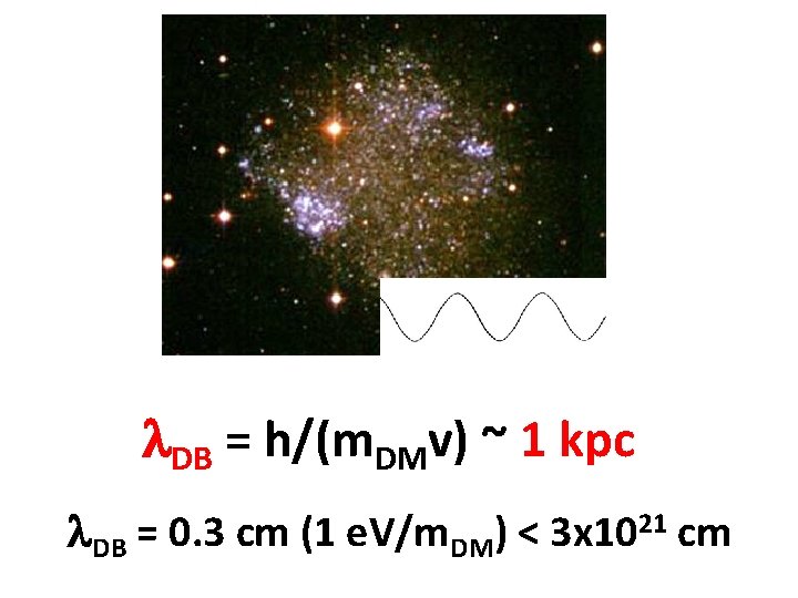 l. DB = h/(m. DMv) ~ 1 kpc l. DB = 0. 3 cm