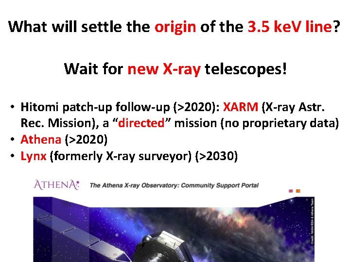 What will settle the origin of the 3. 5 ke. V line? Wait for
