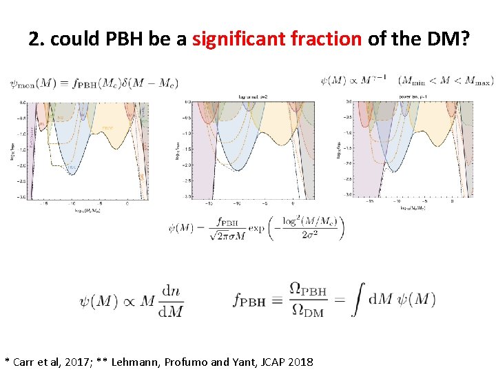 2. could PBH be a significant fraction of the DM? * Carr et al,