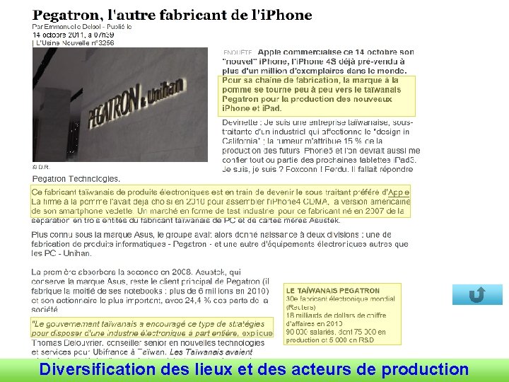 Diversification des lieux et des acteurs de production 