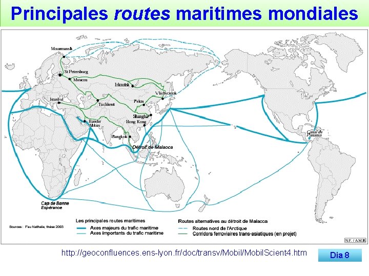 Principales routes maritimes mondiales http: //geoconfluences. ens-lyon. fr/doc/transv/Mobil. Scient 4. htm Dia 8 