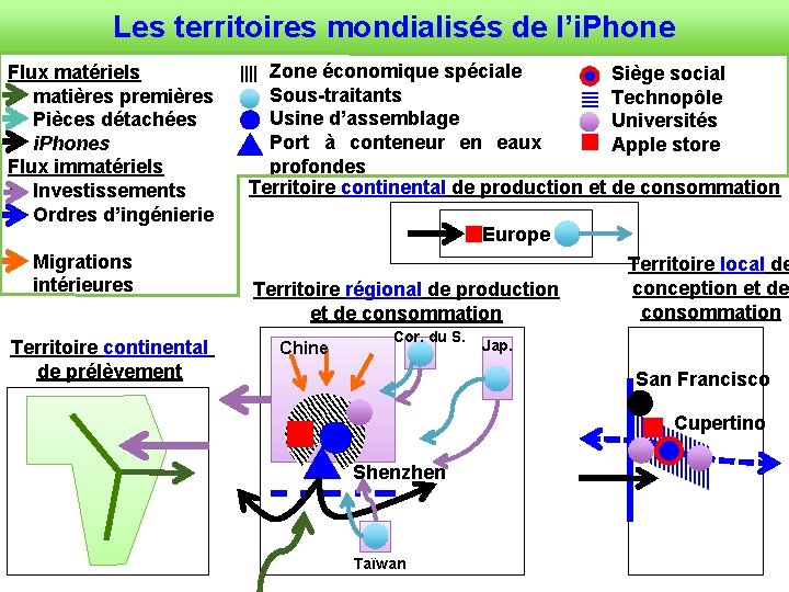 Les territoires mondialisés de l’i. Phone Flux matériels • matières premières • Pièces détachées