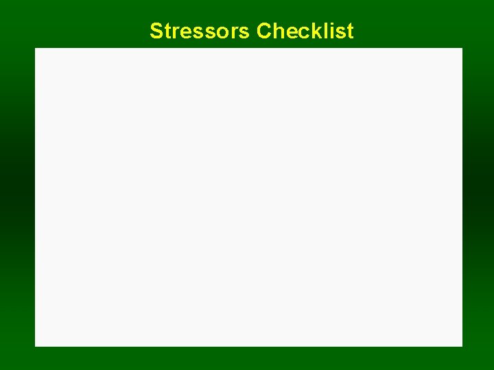 Stressors Checklist 