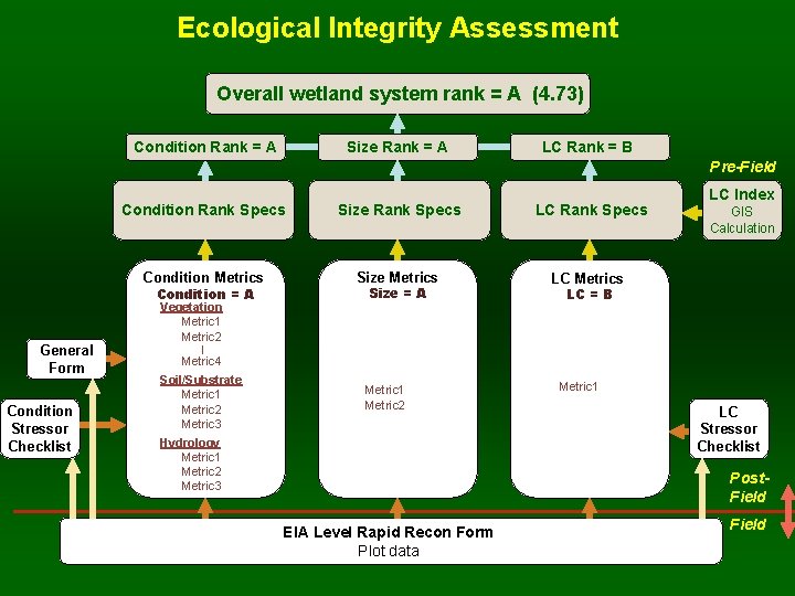 Ecological Integrity Assessment Overall wetland system rank = A (4. 73) Condition Rank =