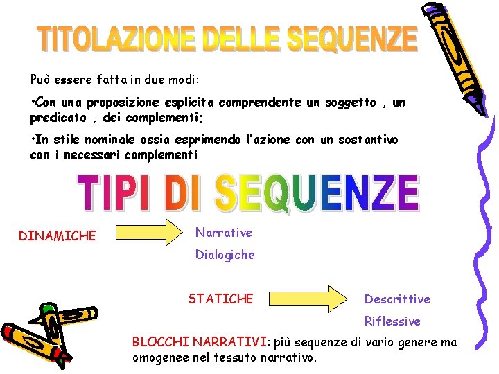 Può essere fatta in due modi: • Con una proposizione esplicita comprendente un soggetto