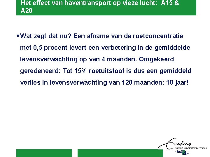 Het effect van haventransport op vieze lucht: A 15 & A 20 § Wat