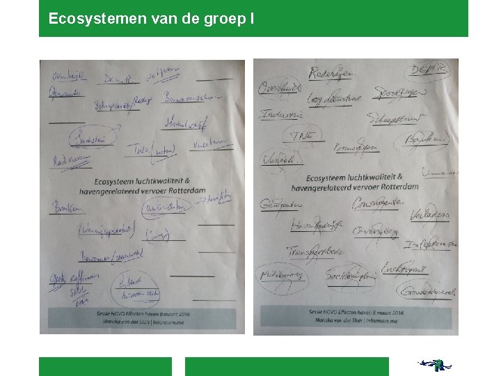 Ecosystemen van de groep I 