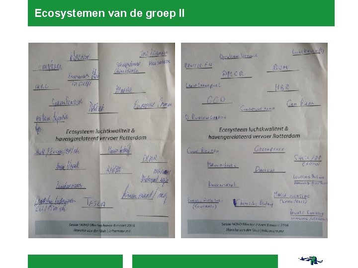 Ecosystemen van de groep II 