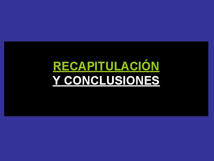 RECAPITULACIÓN Y CONCLUSIONES 