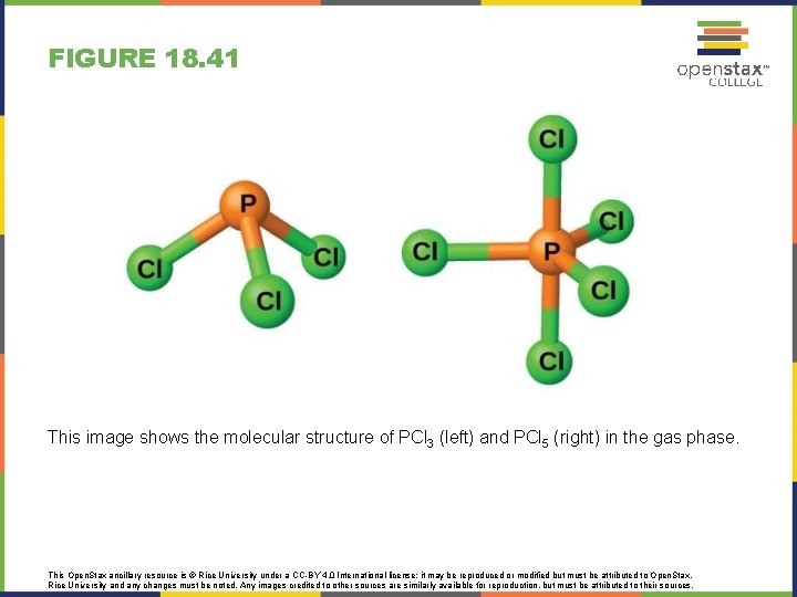 FIGURE 18. 41 This image shows the molecular structure of PCl 3 (left) and