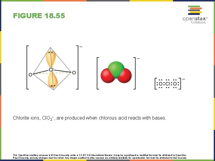 FIGURE 18. 55 Chlorite ions, Cl. O 2−, are produced when chlorous acid reacts