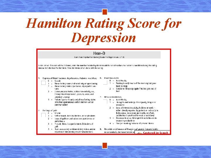Hamilton Rating Score for Depression 