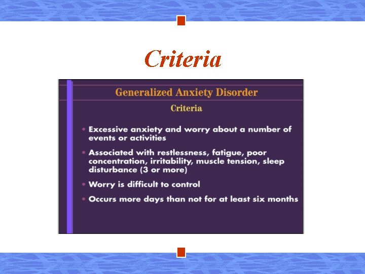 Criteria 