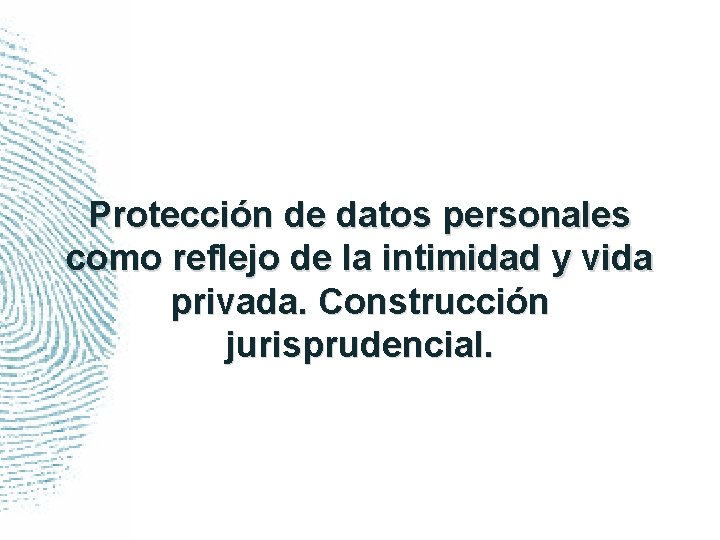 Protección de datos personales como reflejo de la intimidad y vida privada. Construcción jurisprudencial.