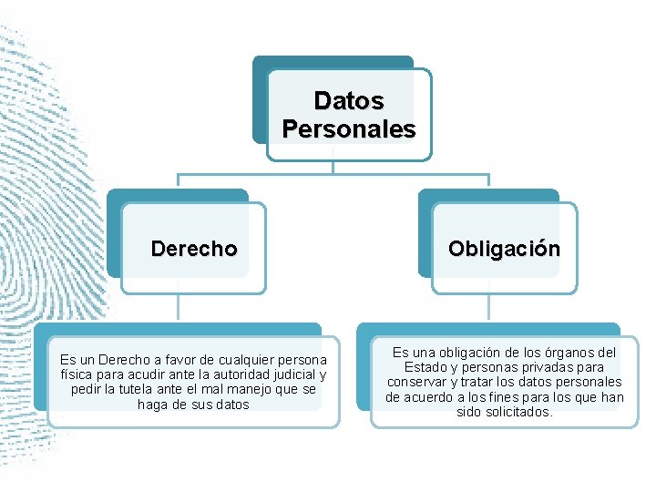 Datos Personales Derecho Obligación Es un Derecho a favor de cualquier persona física para