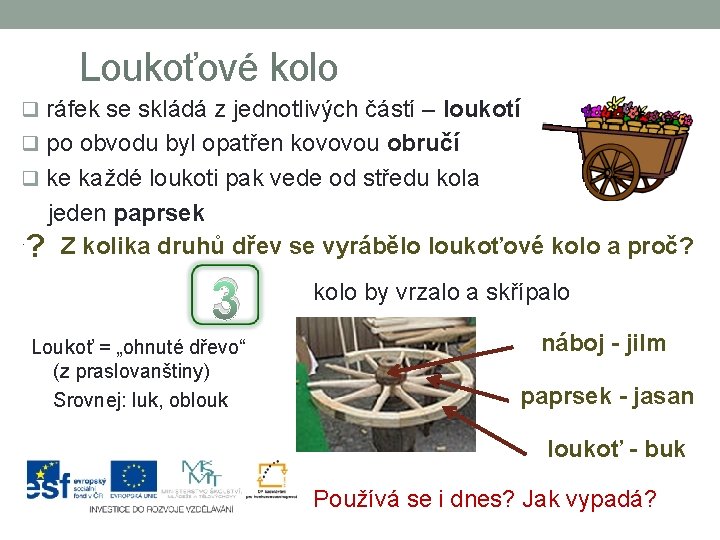 Loukoťové kolo q ráfek se skládá z jednotlivých částí – loukotí q po obvodu