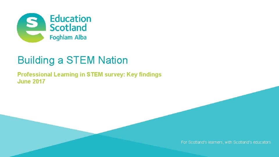 Building a STEM Nation Professional Learning in STEM survey: Key findings June 2017 For