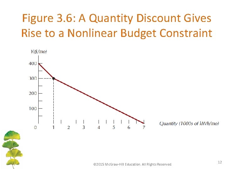 Figure 3. 6: A Quantity Discount Gives Rise to a Nonlinear Budget Constraint ©