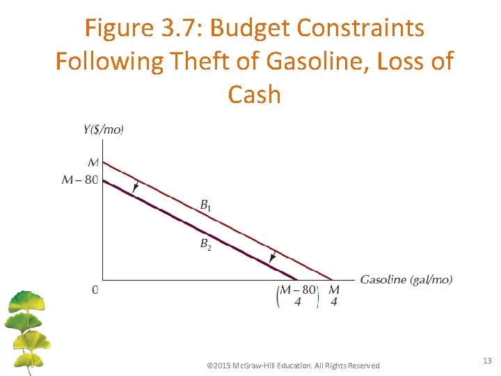 Figure 3. 7: Budget Constraints Following Theft of Gasoline, Loss of Cash © 2015