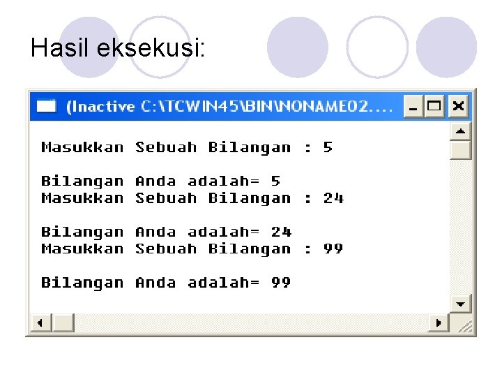 Hasil eksekusi: 