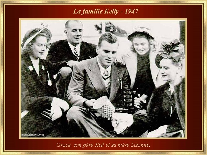 La famille Kelly - 1947 Grace, son père Kell et sa mère Lizanne. 