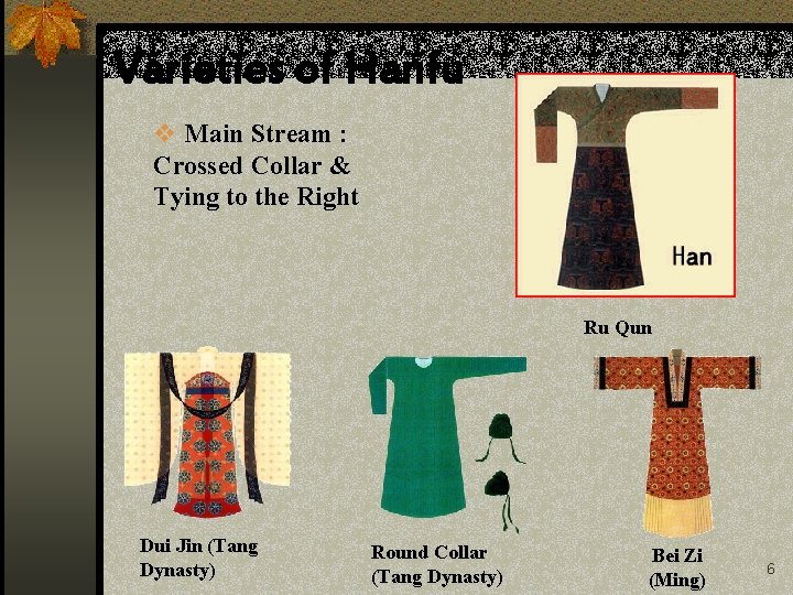 Varieties of Hanfu v Main Stream : Crossed Collar & Tying to the Right