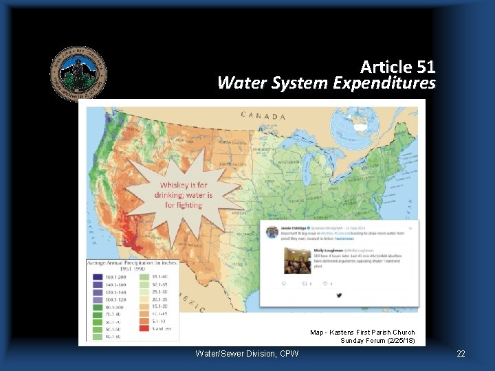 Article 51 Water System Expenditures Map - Kastens First Parish Church Sunday Forum (2/25/18)