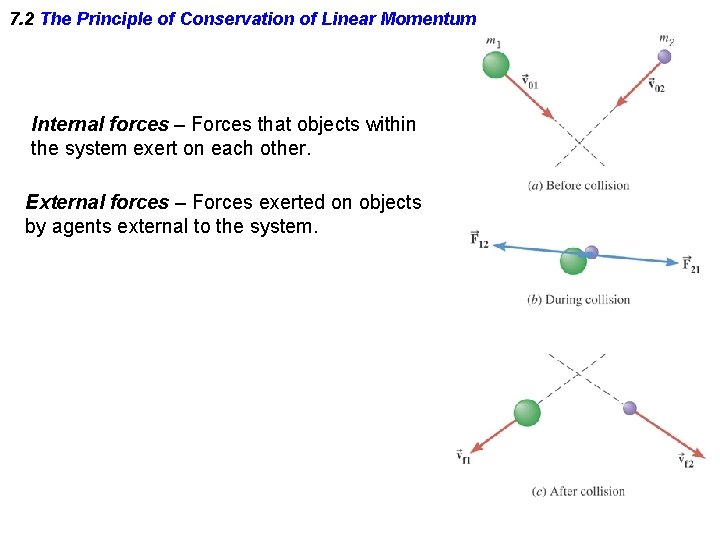 7. 2 The Principle of Conservation of Linear Momentum Internal forces – Forces that 7. 2 The Principle of Conservation of Linear Momentum Internal forces – Forces that