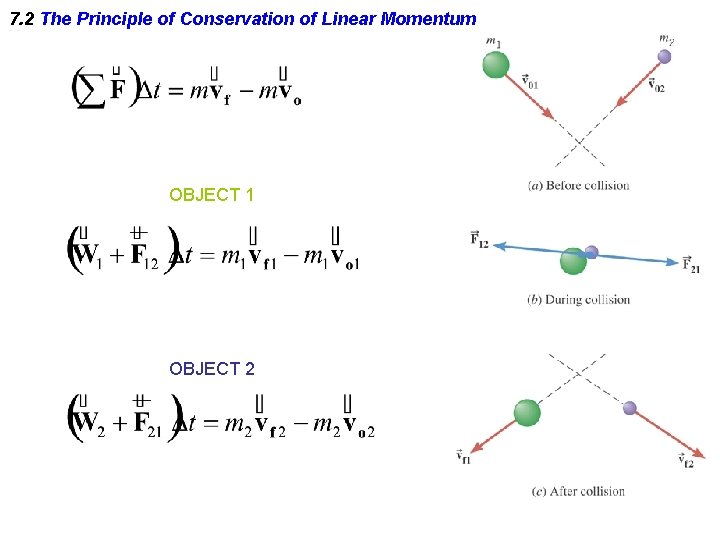 7. 2 The Principle of Conservation of Linear Momentum OBJECT 1 OBJECT 2 7. 2 The Principle of Conservation of Linear Momentum OBJECT 1 OBJECT 2