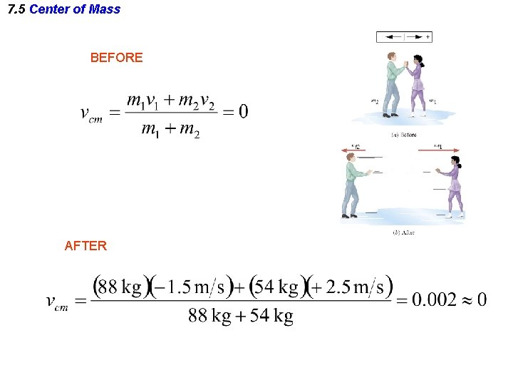 7. 5 Center of Mass BEFORE AFTER 7. 5 Center of Mass BEFORE AFTER