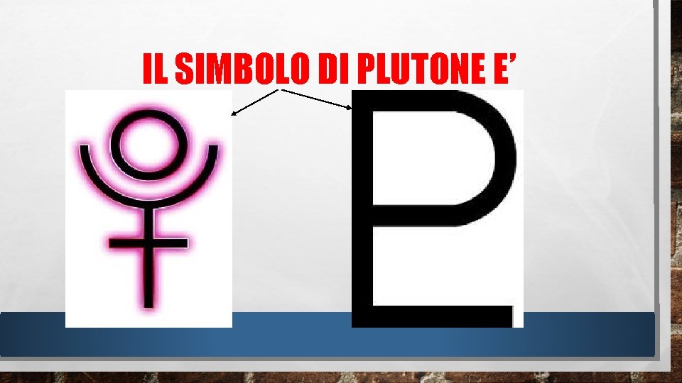 IL SIMBOLO DI PLUTONE E’ IL SIMBOLO DI PLUTONE E’
