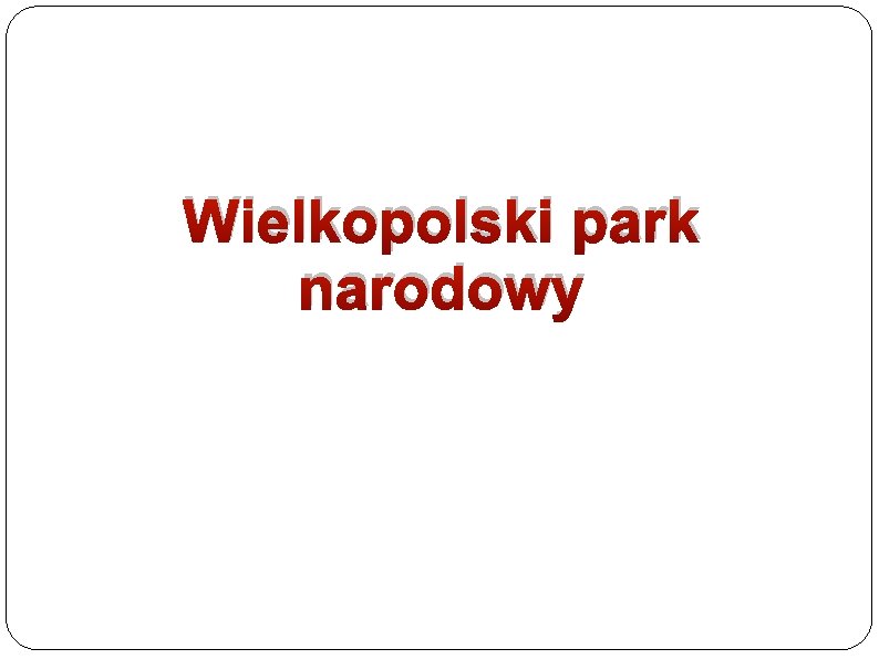 Wielkopolski park narodowy 