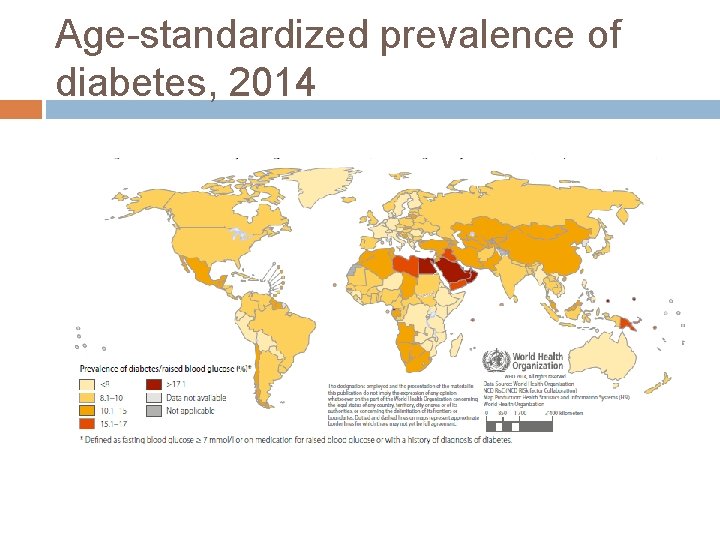 Age-standardized prevalence of diabetes, 2014 