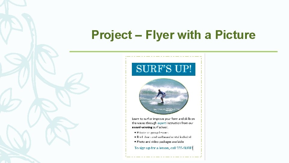 Project – Flyer with a Picture 