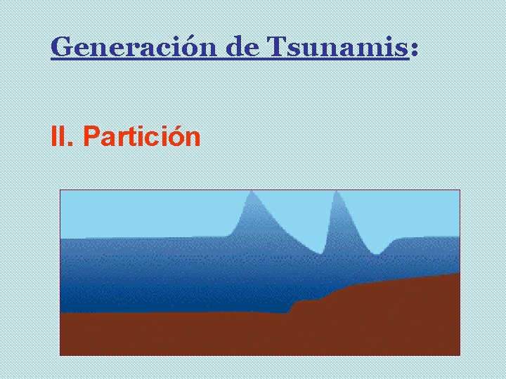 Generación de Tsunamis: II. Partición 