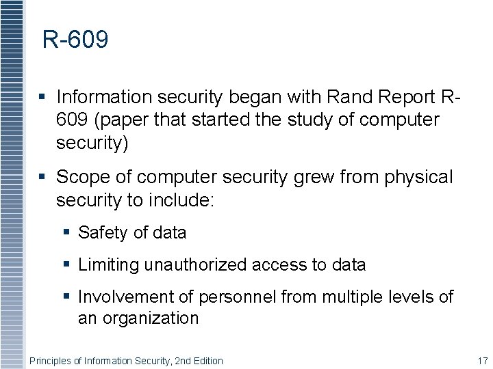 R-609 § Information security began with Rand Report R 609 (paper that started the
