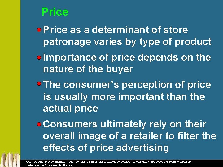 Price as a determinant of store patronage varies by type of product Importance of