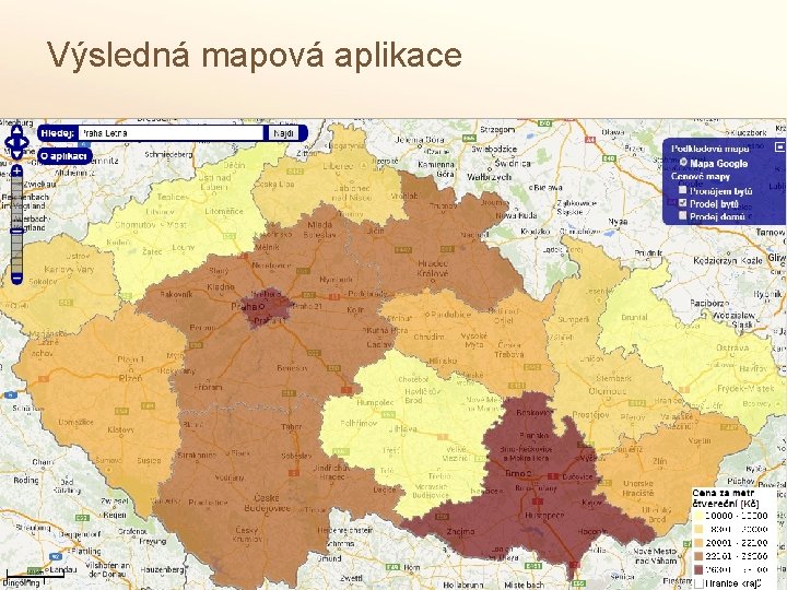Výsledná mapová aplikace 