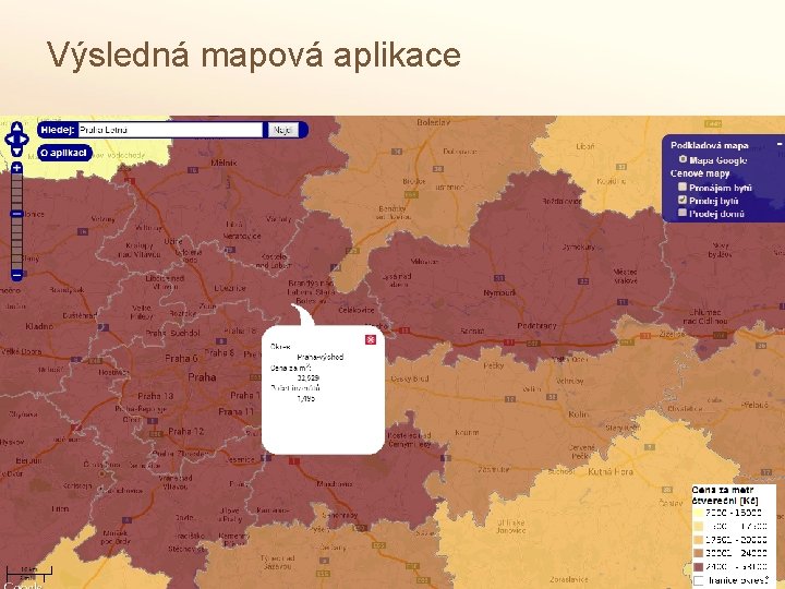 Výsledná mapová aplikace 