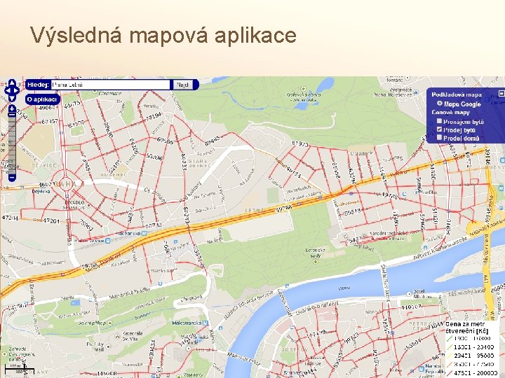 Výsledná mapová aplikace 