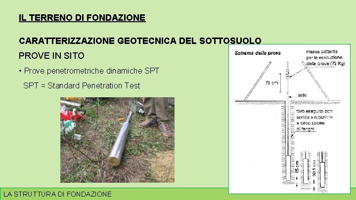 IL TERRENO DI FONDAZIONE CARATTERIZZAZIONE GEOTECNICA DEL SOTTOSUOLO PROVE IN SITO • Prove penetrometriche